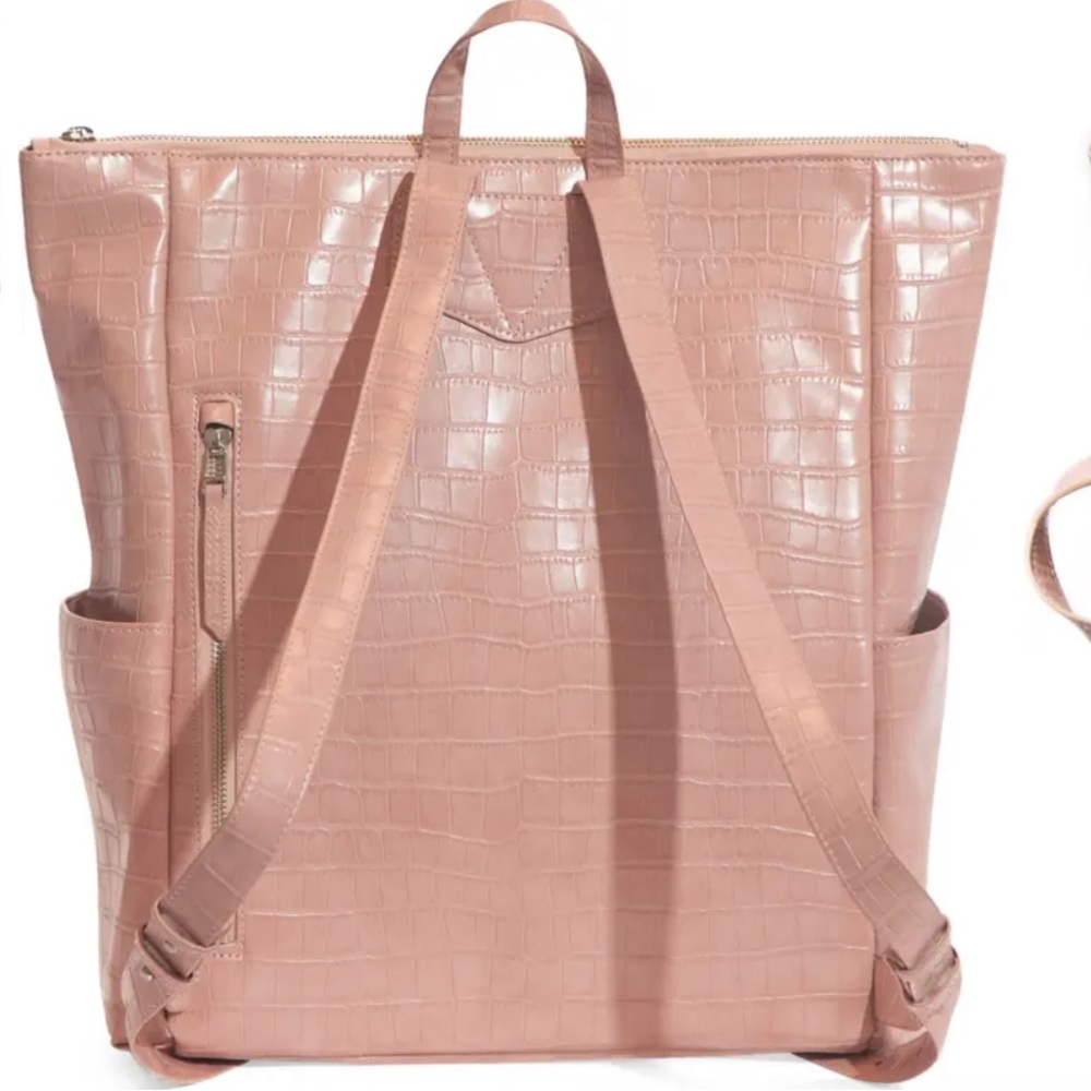NWT Freshly Picked Rose Minimal Water Resistant Faux Leather Diaper Backpack - Picture 5 of 11